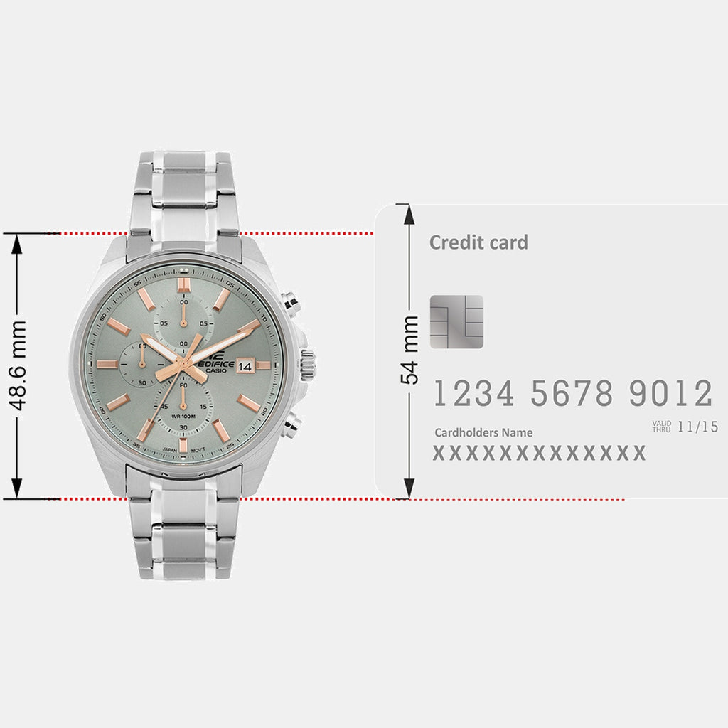 Edifice Men Quartz Green Dial Analog Stainless Steel Watch ED663