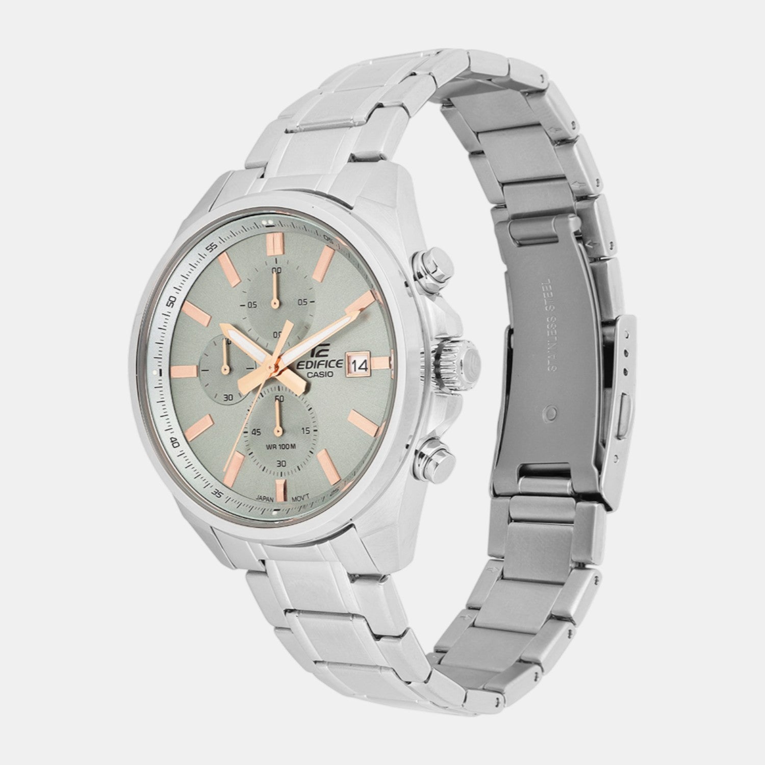 Edifice Men Quartz Green Dial Analog Stainless Steel Watch ED663