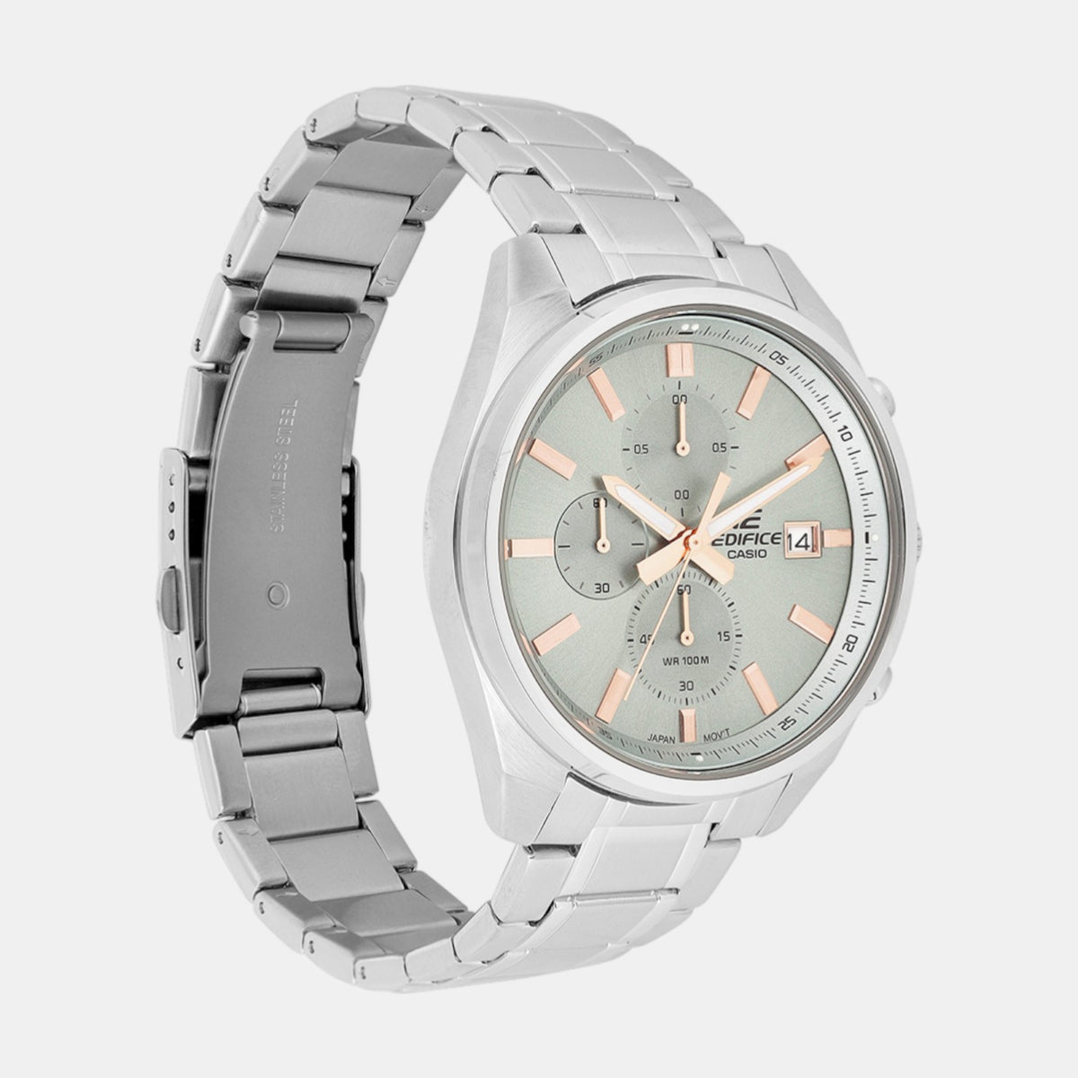 Edifice Men Quartz Green Dial Analog Stainless Steel Watch ED663