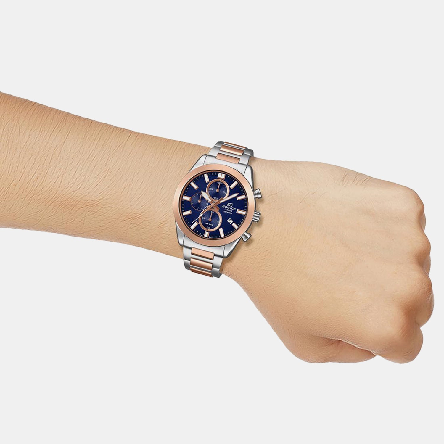 Edifice Men Quartz Blue Dial Chronograph Stainless Steel Watch ED668