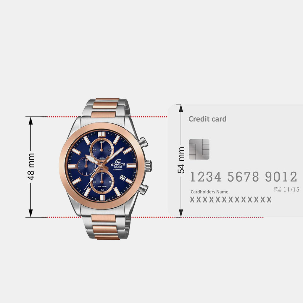 Edifice Men Quartz Blue Dial Chronograph Stainless Steel Watch ED668