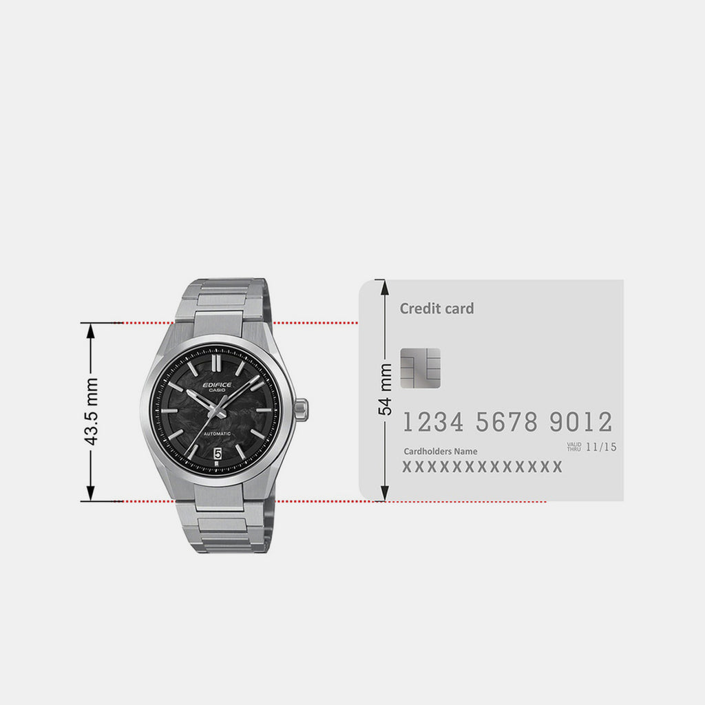 Edifice Men Automatic Black Dial Analog Stainless Steel Watch ED669