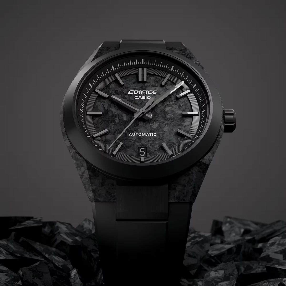 Edifice Men Automatic Black Dial Analog Resin Watch ED673