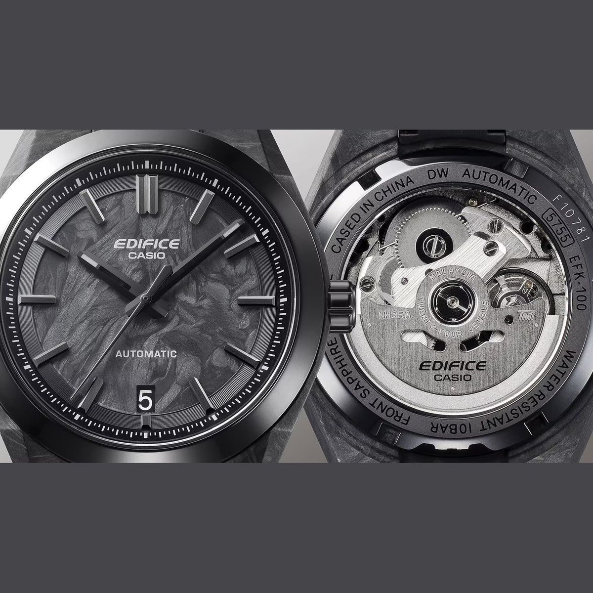 Edifice Men Automatic Black Dial Analog Resin Watch ED673