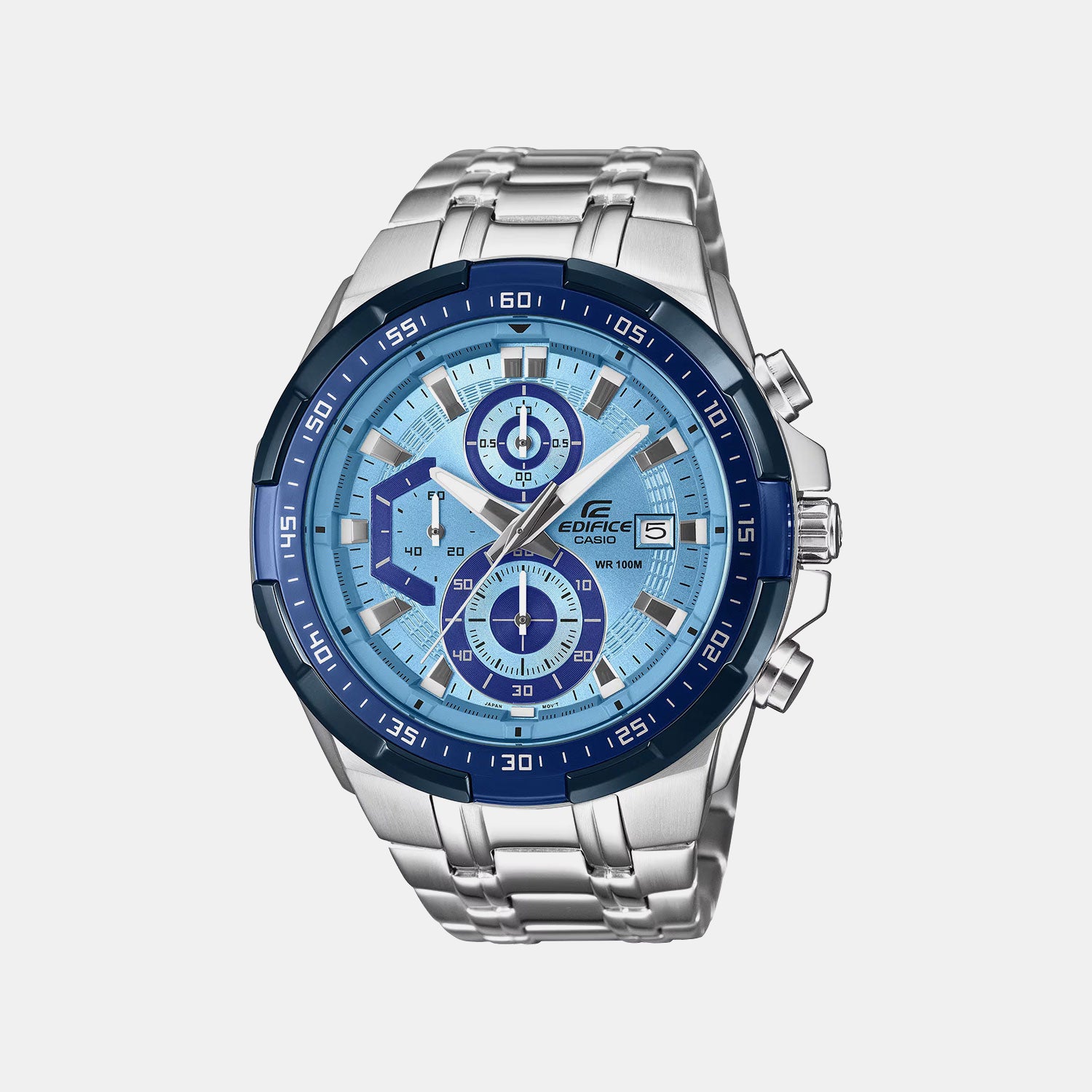 Edifice Men Quartz Blue Dial Chronograph Stainless Steel Watch ED674 EFR-539DE-2AVUDF