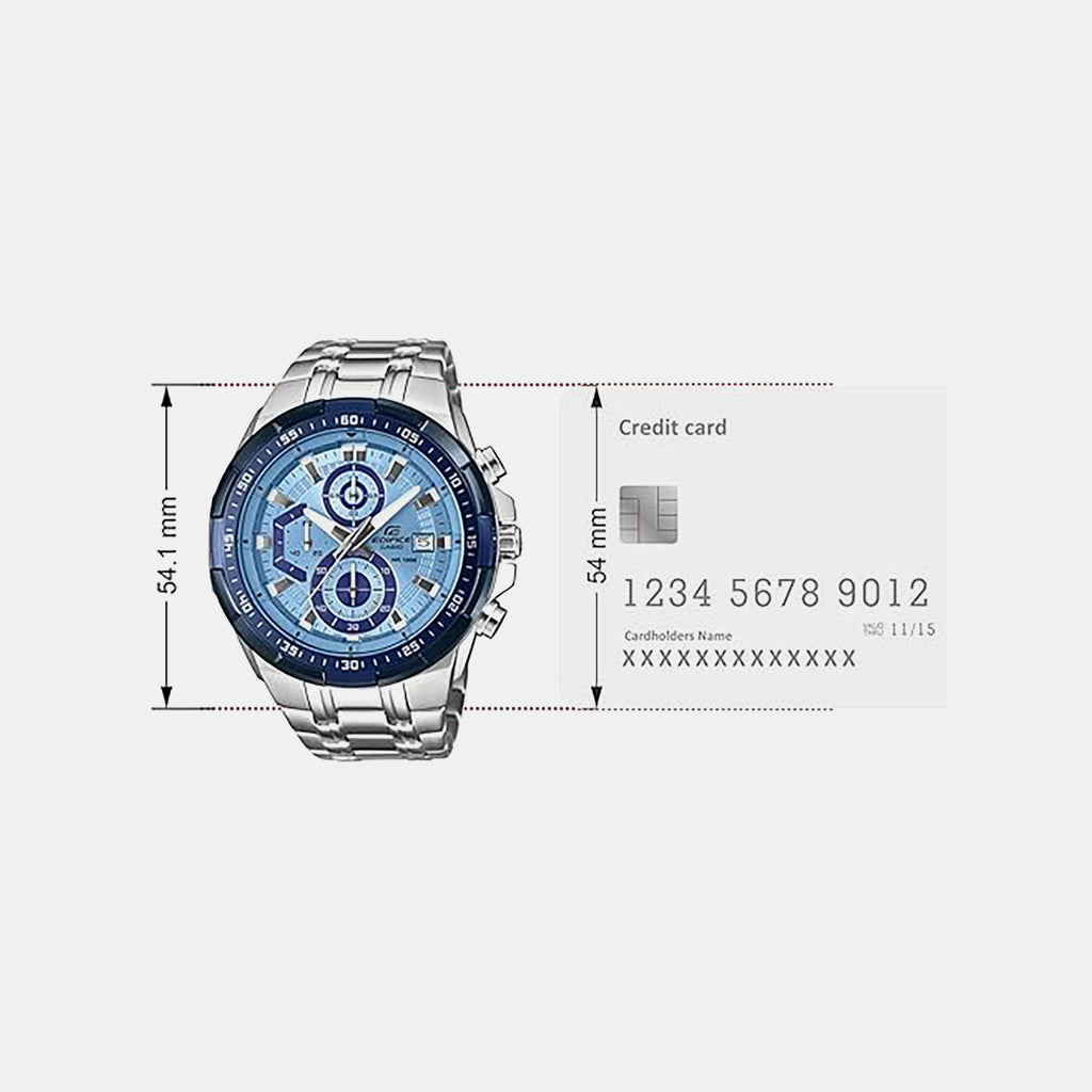Edifice Men Quartz Blue Dial Chronograph Stainless Steel Watch ED674
