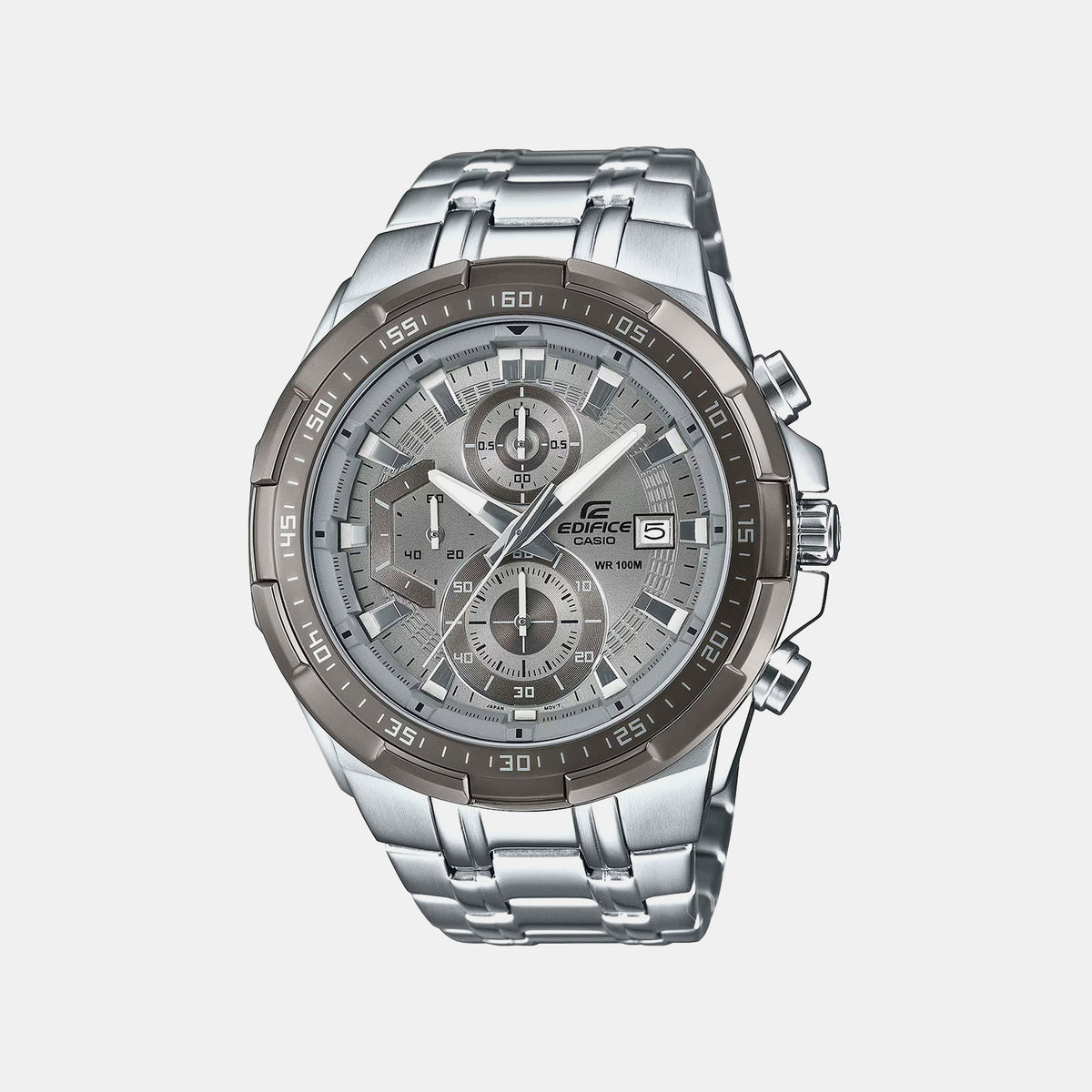 Edifice Men Quartz Grey Dial Chronograph Stainless Steel Watch ED676