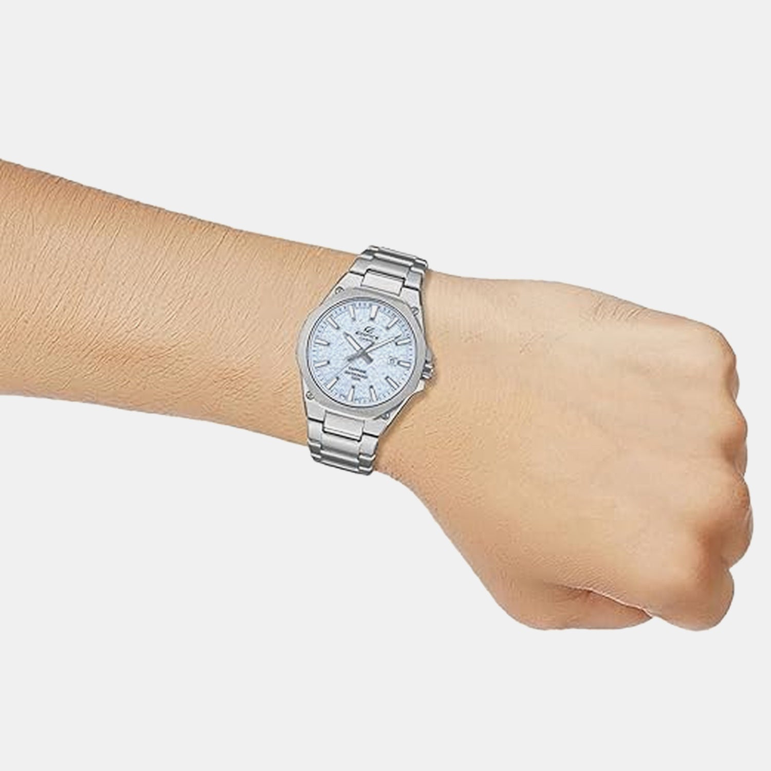 G-Shock Men Quartz Silver Dial Analog Stainless Steel Watch ED677