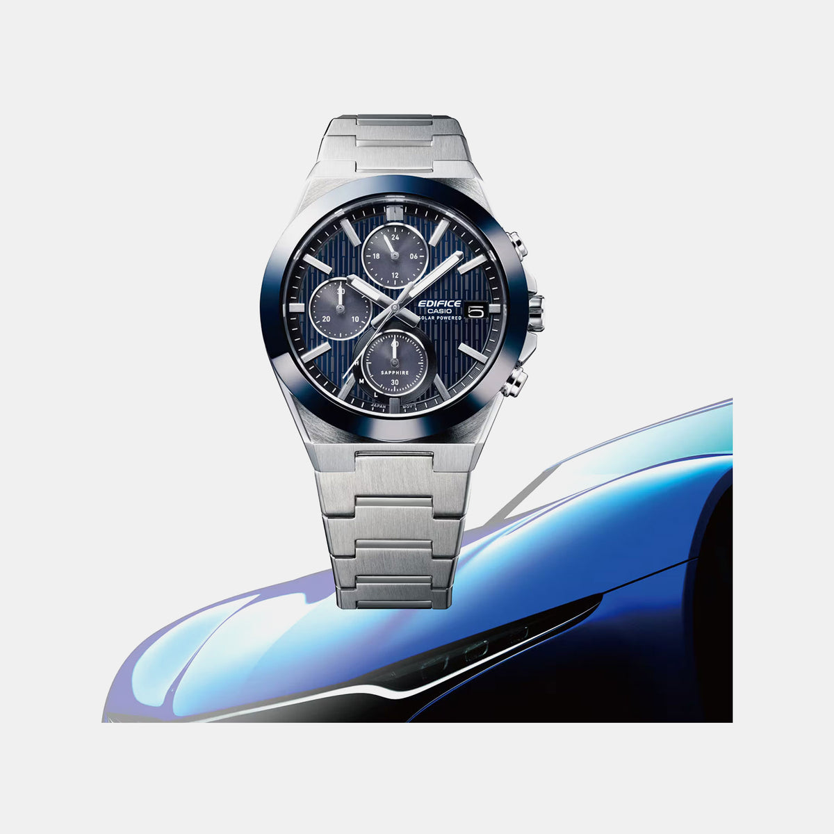 Edifice Men Quartz Blue Dial Chronograph Stainless Steel Watch ED680
