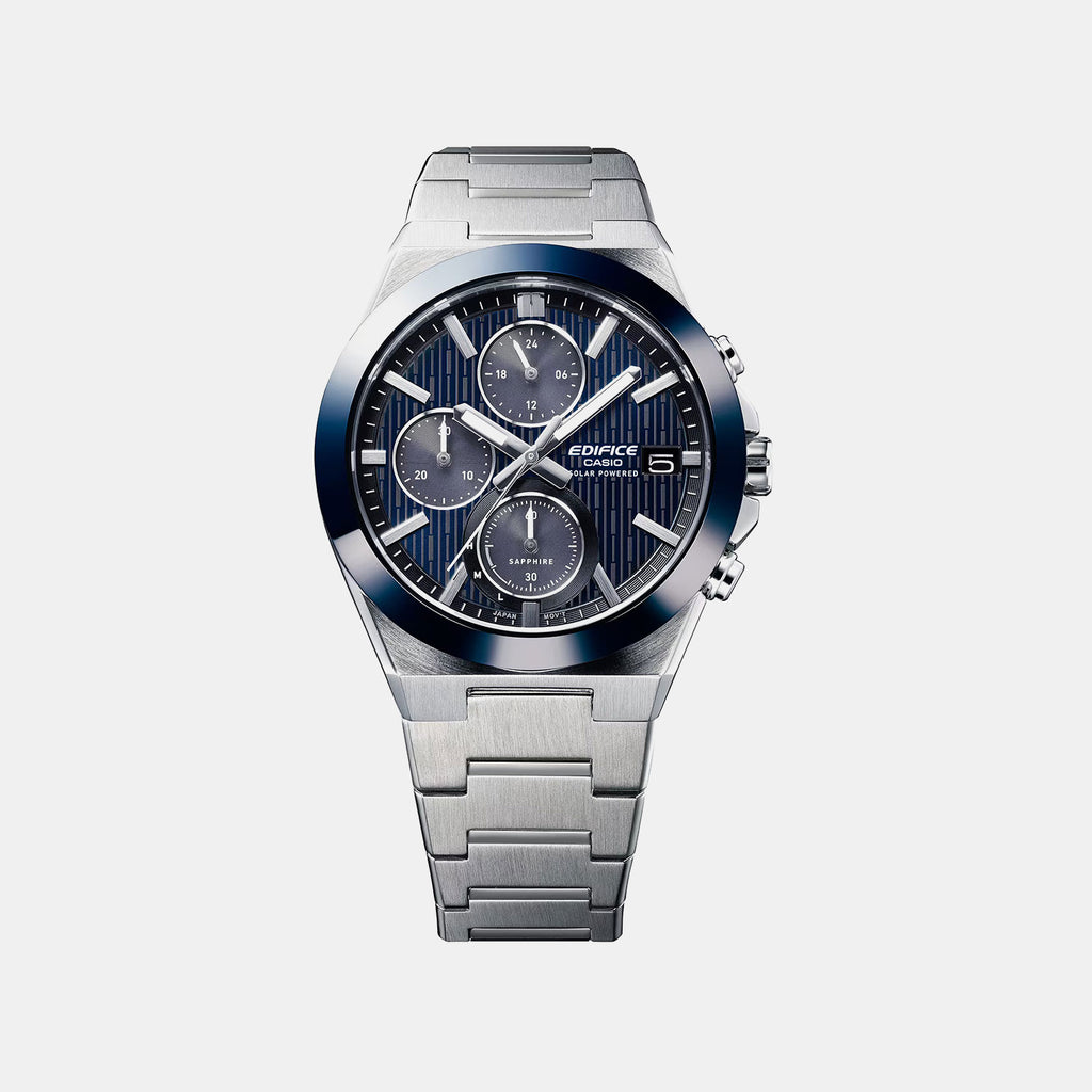 Edifice Men Quartz Blue Dial Analog Stainless Steel Watch ED680