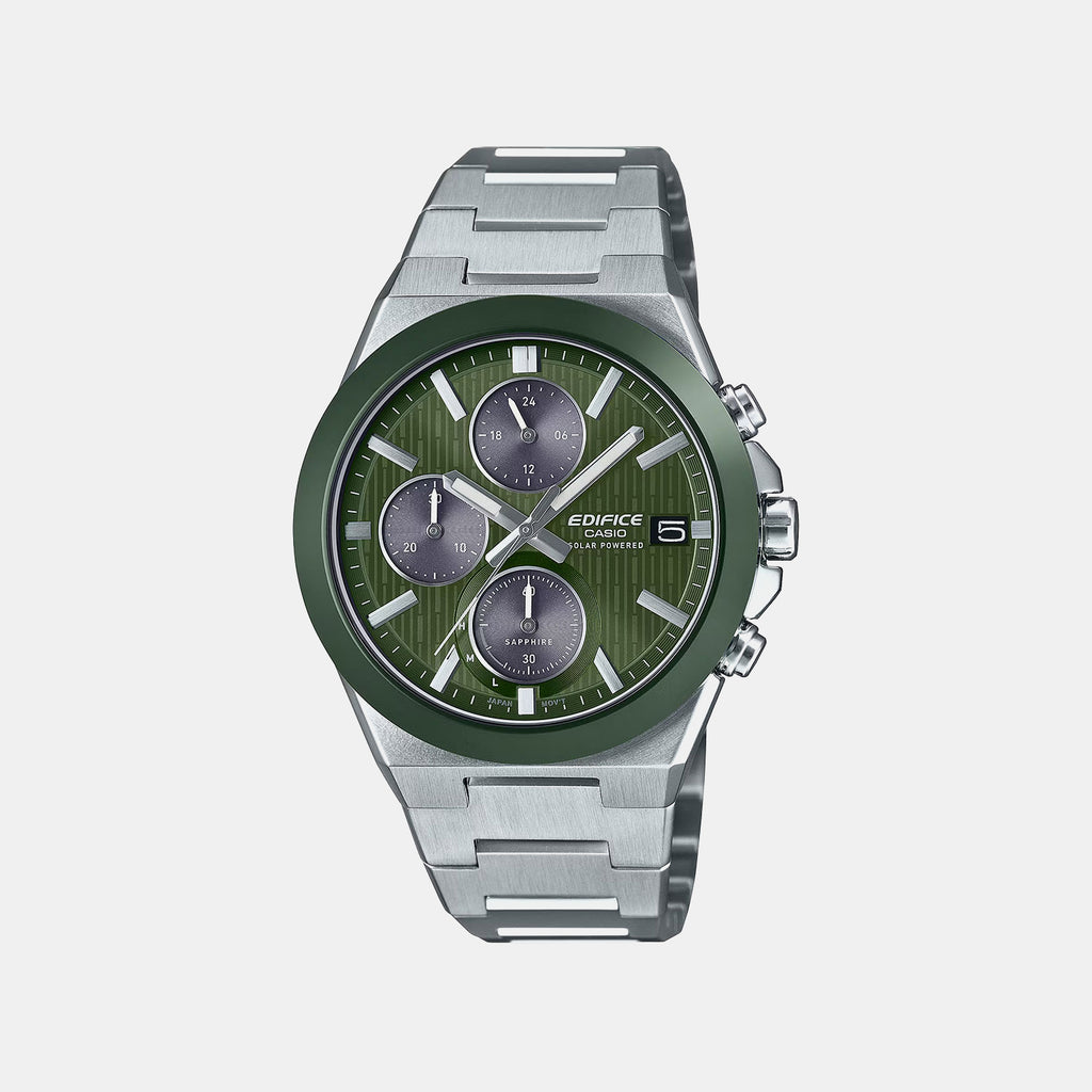 Edifice Men Quartz Green Dial Analog Stainless Steel Watch ED681