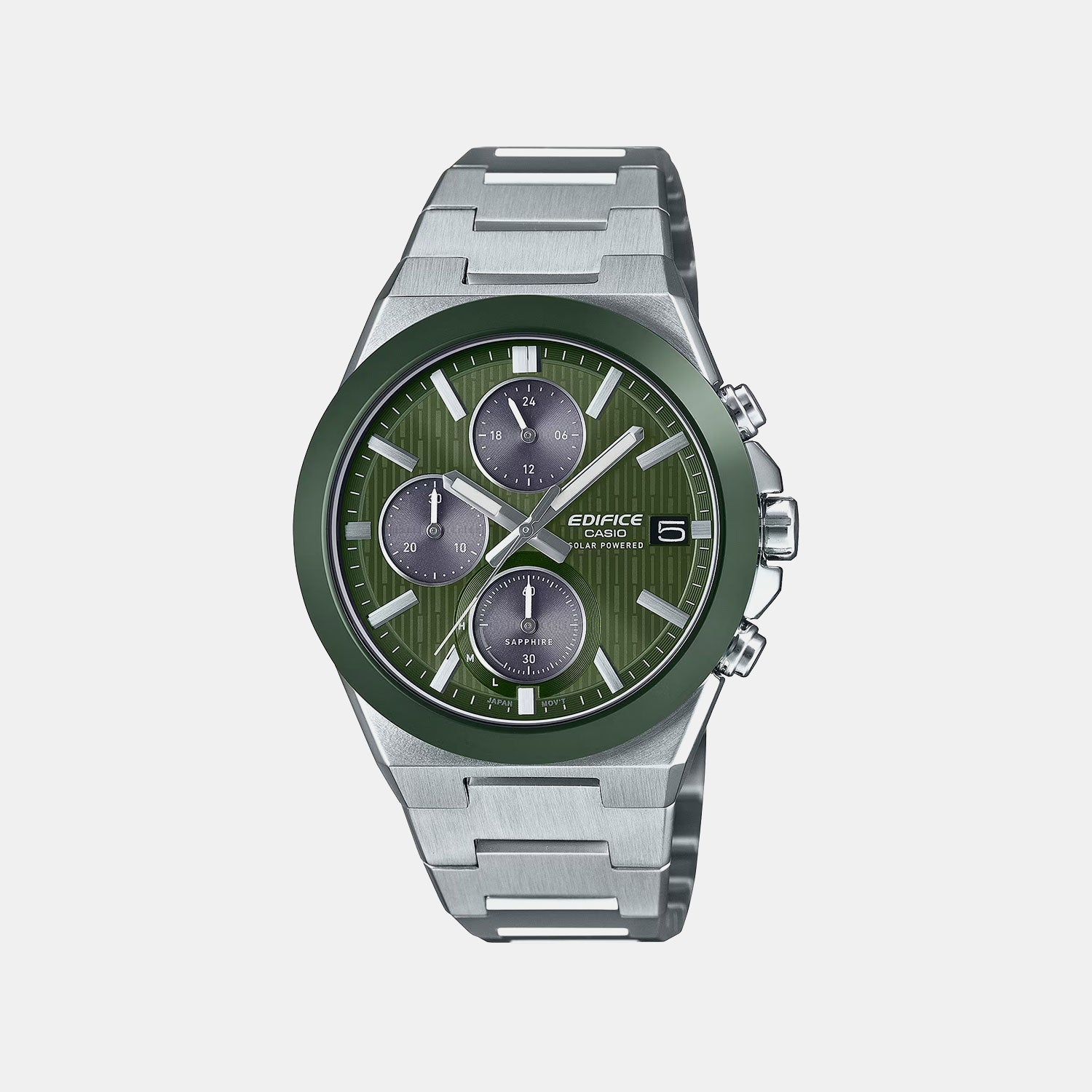 Edifice Men Quartz Green Dial Analog Stainless Steel Watch ED681 EFS-S650D-3ADF