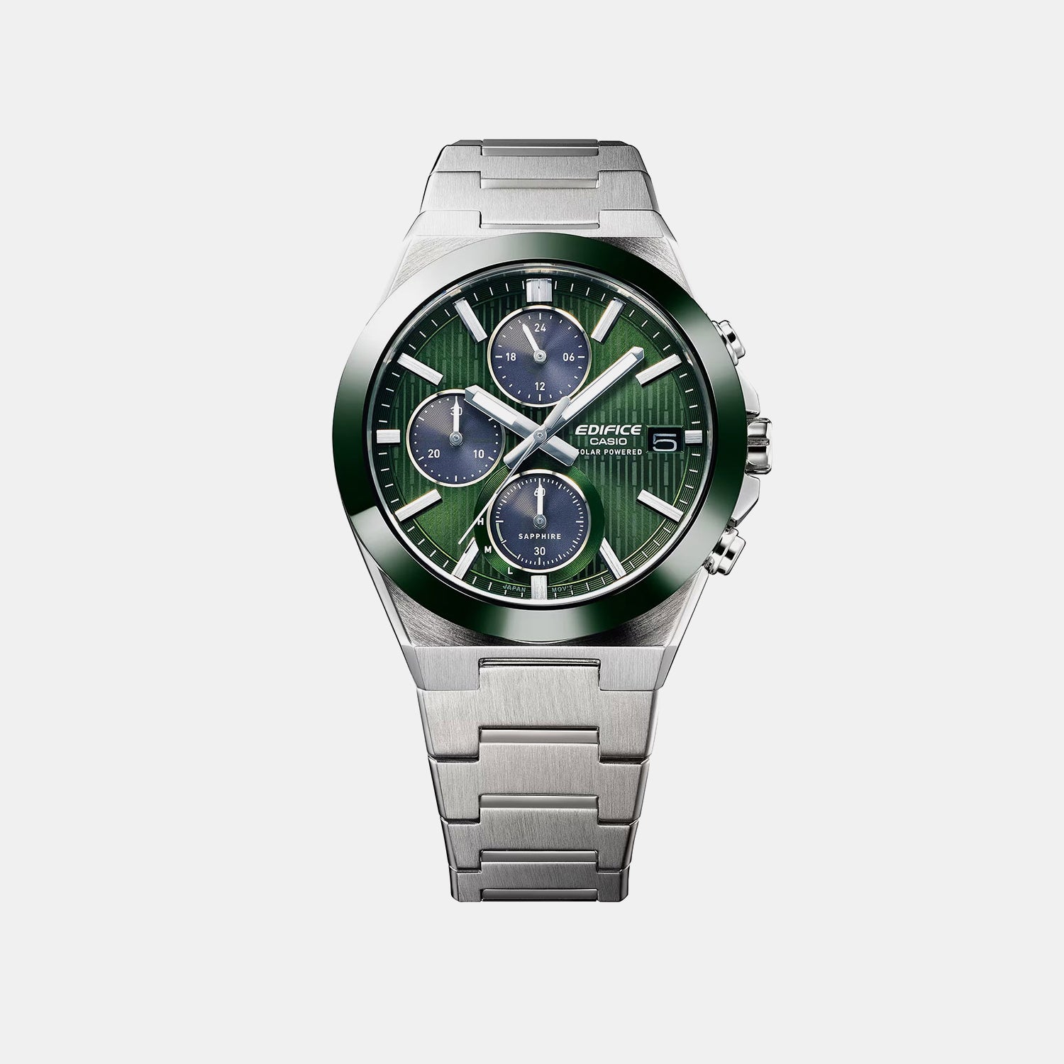 Edifice Men Quartz Green Dial Analog Stainless Steel Watch ED681 EFS-S650D-3ADF