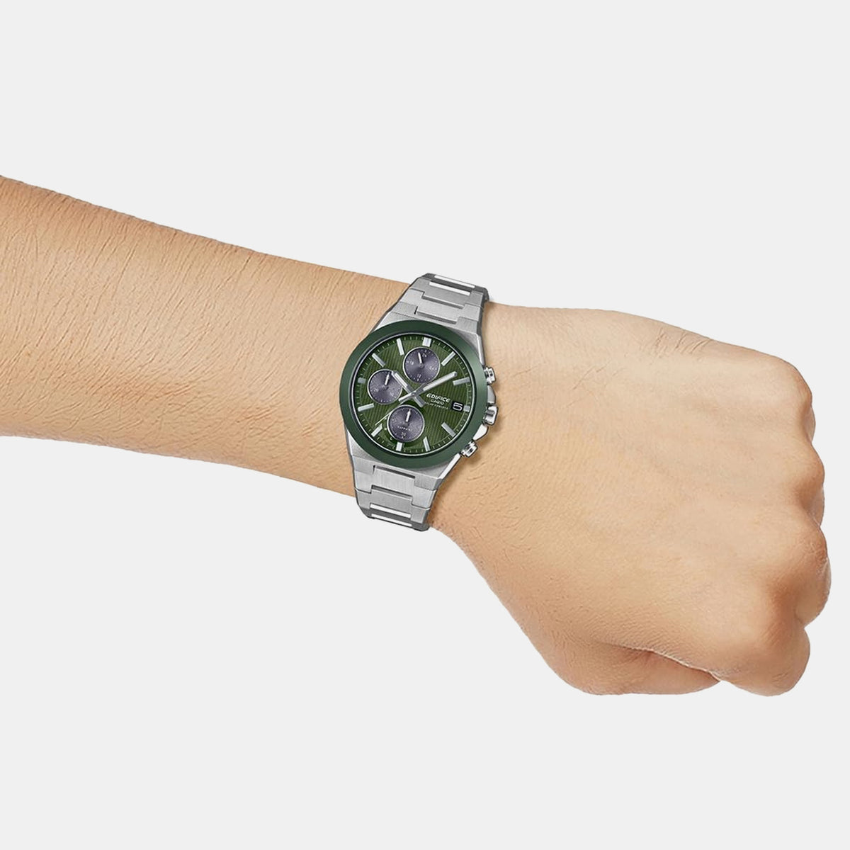 Edifice Men Quartz Green Dial Chronograph Stainless Steel Watch ED681