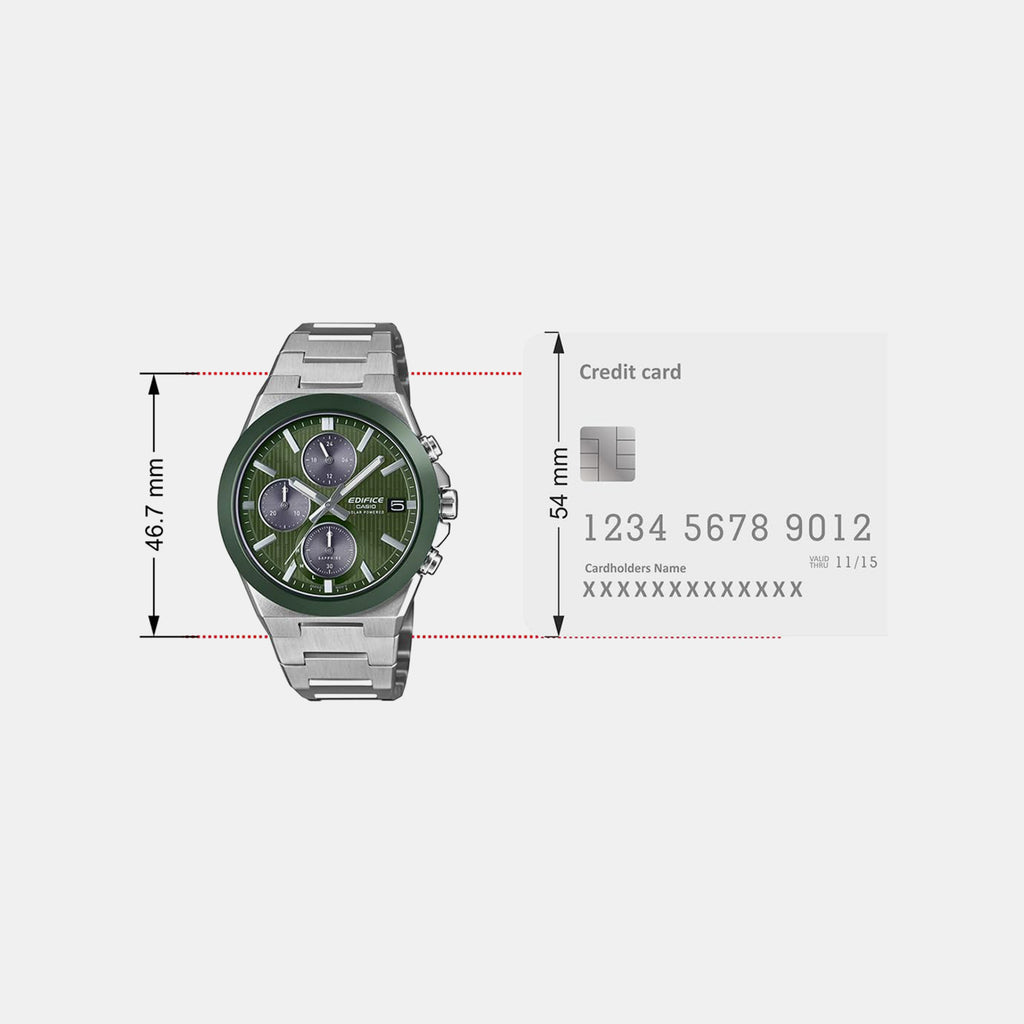 Edifice Men Quartz Green Dial Analog Stainless Steel Watch ED681