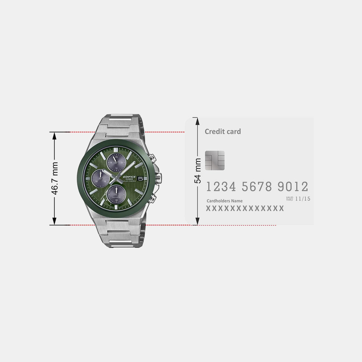 Edifice Men Quartz Green Dial Chronograph Stainless Steel Watch ED681