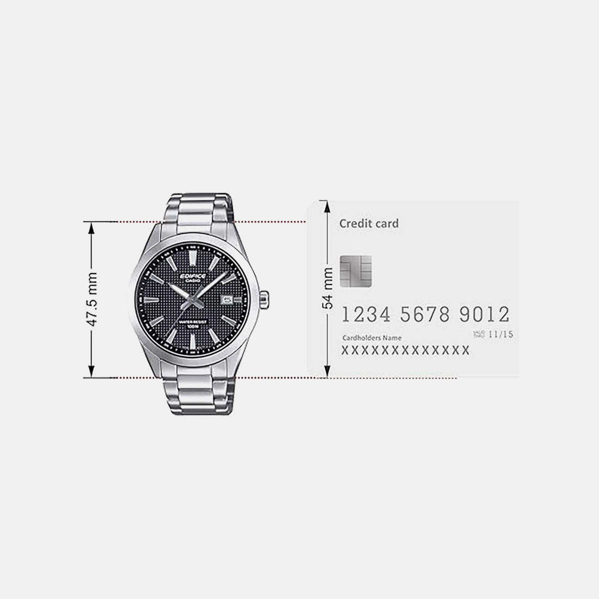 Edifice Men Quartz Black Dial Analog Stainless Steel Watch ED683