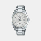 Edifice Men Quartz White Dial Analog Stainless Steel Watch ED686