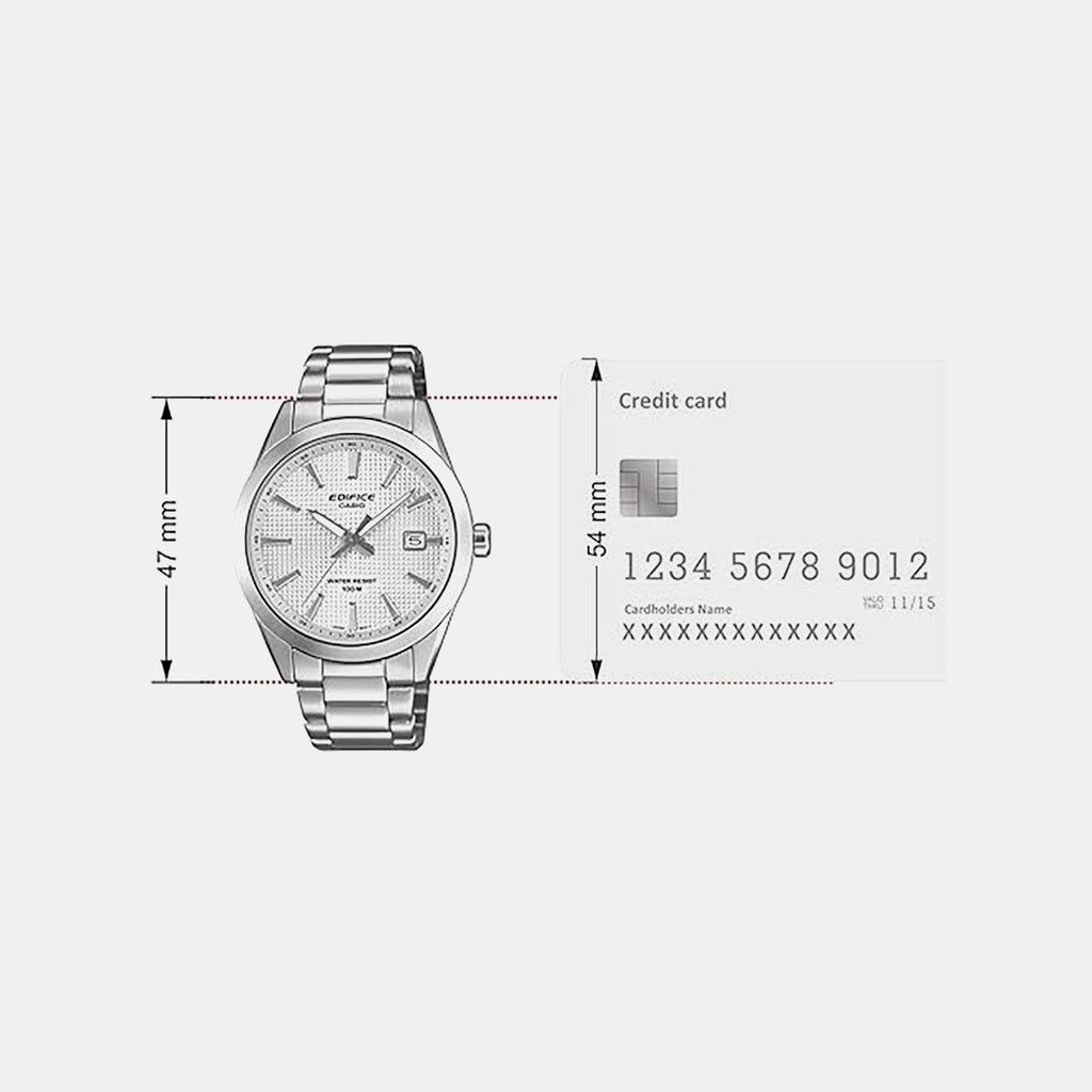 Edifice Men Quartz White Dial Analog Stainless Steel Watch ED686