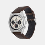 Edifice Men Quartz Cream Dial Chronograph Leather Watch EFB-730L-7AVUDF ED690