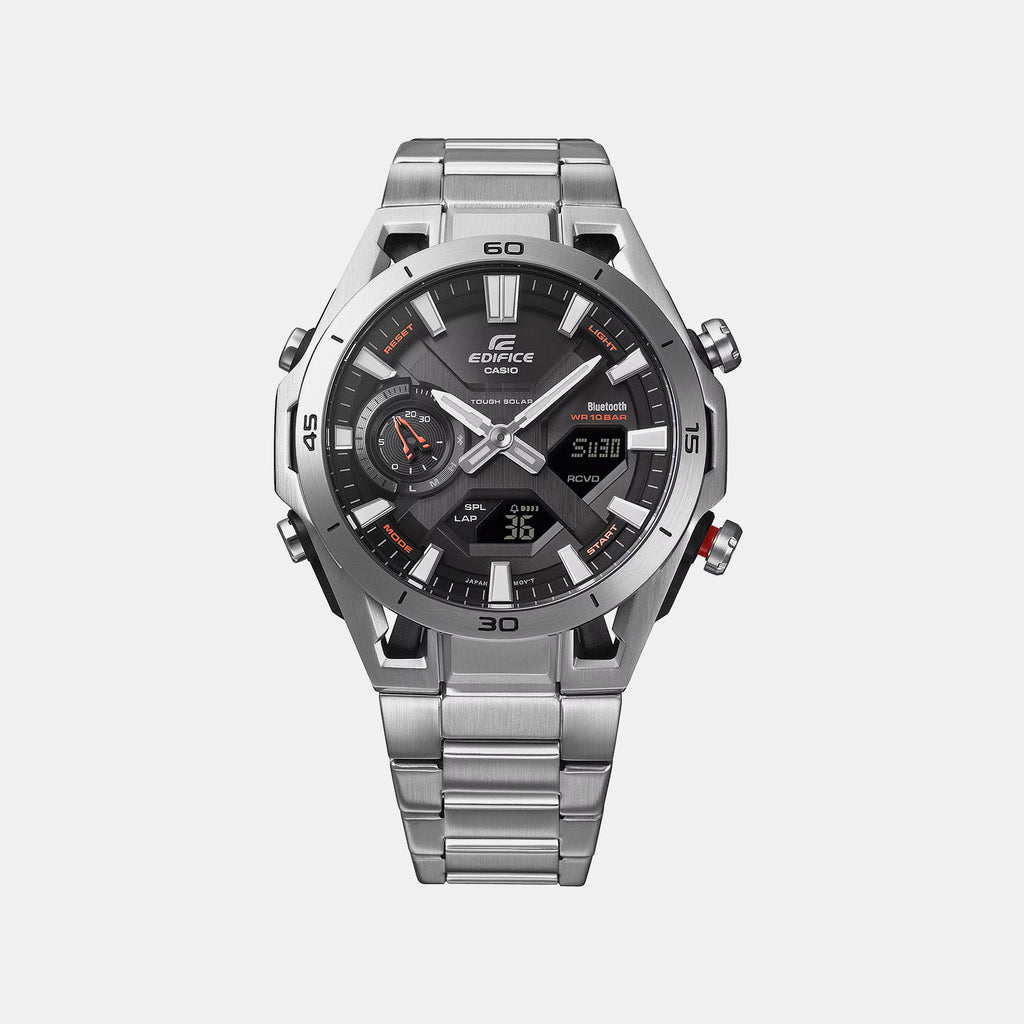 Edifice Men Solar Black Dial Analog-Digital Stainless Steel Watch ED691