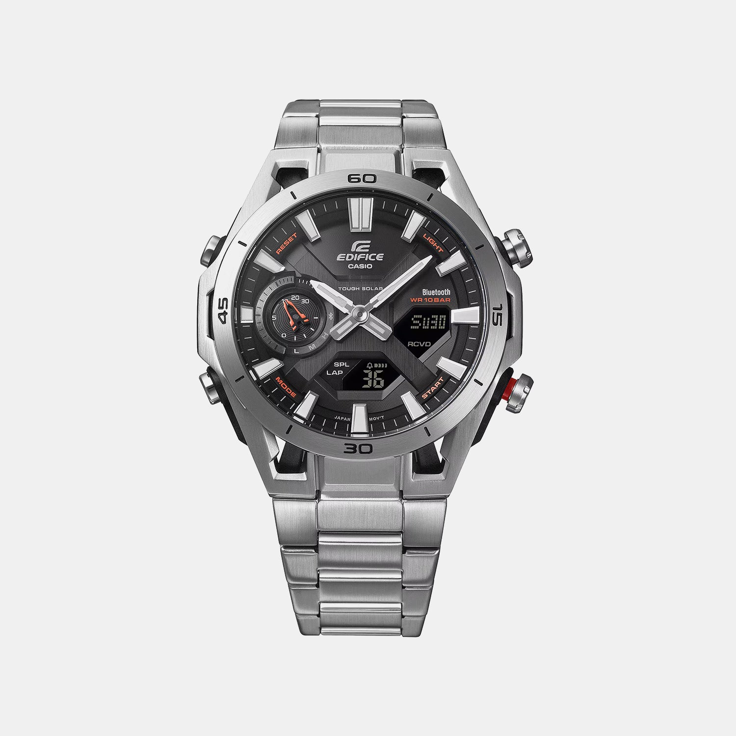 Edifice Men Solar Black Dial Analog-Digital Stainless Steel Watch ED691