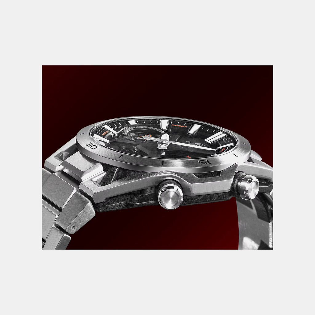 Edifice Men Solar Black Dial Analog-Digital Stainless Steel Watch ED691
