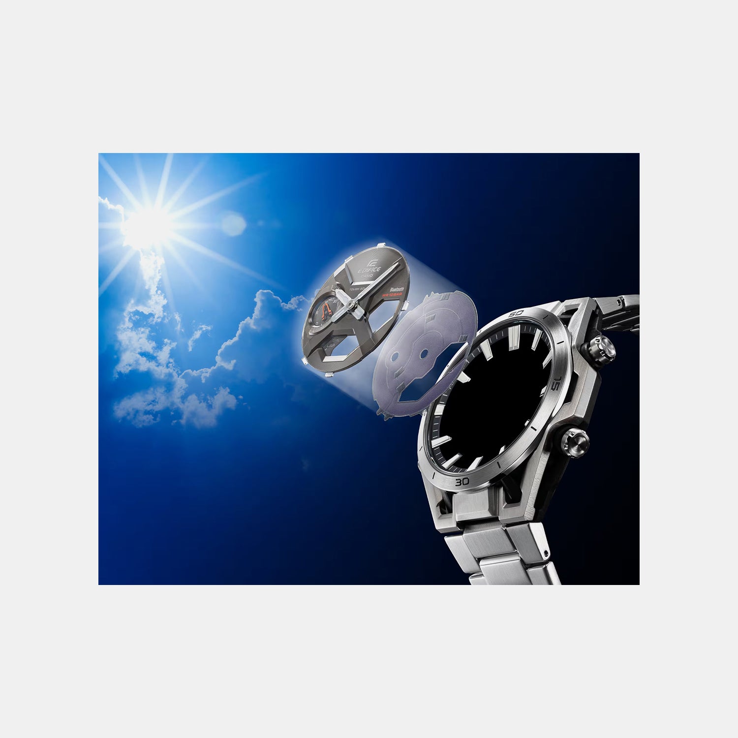 Edifice Men Solar Black Dial Analog-Digital Stainless Steel Watch ED691