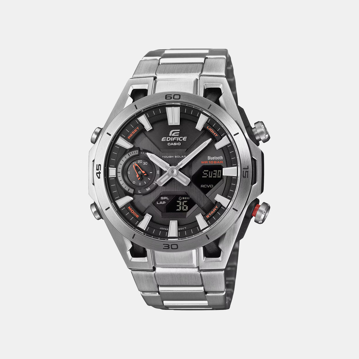 Edifice Men Solar Black Dial Analog-Digital Stainless Steel Watch ED691