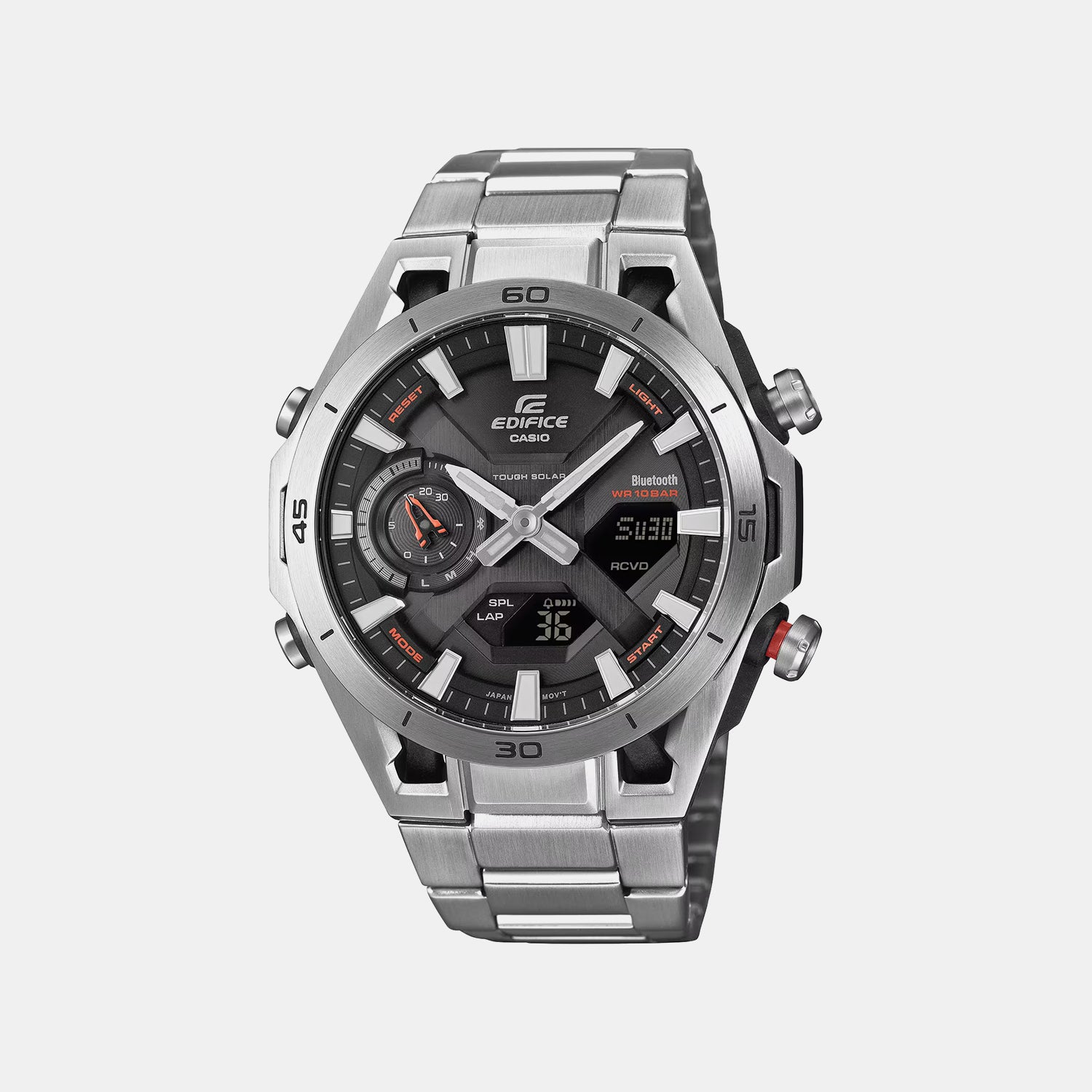 Edifice Men Solar Black Dial Analog-Digital Stainless Steel Watch ED691