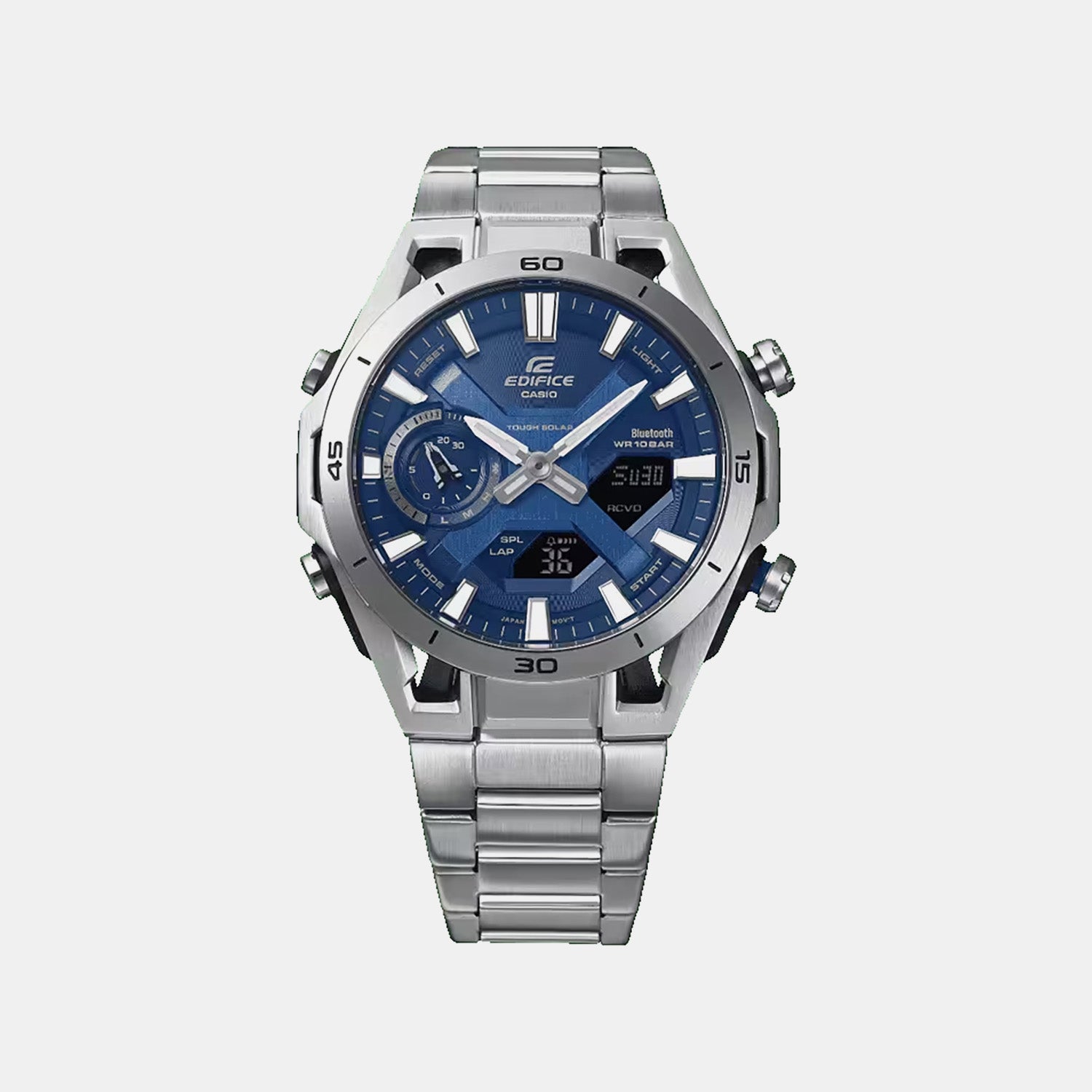 Men Quartz Blue Dial Analog-Digital Stainless Steel Watch ED692