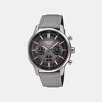Edifice Men Quartz Grey Dial Chronograph Leather Watch ED694