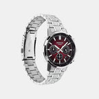 Edifice Men Quartz Maroon Dial Chronograph Stainless Steel Watch ED695