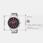 Edifice Men Quartz Maroon Dial Chronograph Stainless Steel Watch ED695