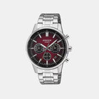 Edifice Men Quartz Maroon Dial Chronograph Stainless Steel Watch ED695