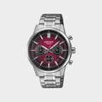 Edifice Men Quartz Maroon Dial Chronograph Stainless Steel Watch ED695