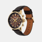 Edifice Men Quartz Brown Dial Analog Leather Watch ED696