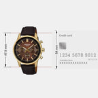 Edifice Men Quartz Brown Dial Analog Leather Watch ED696