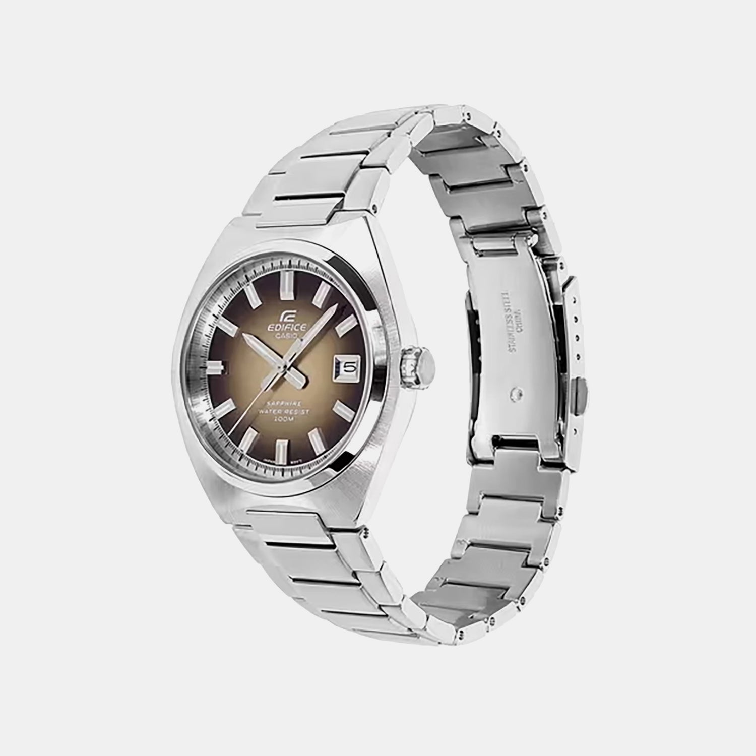 Edifice Men Quartz Brown Dial Analog Stainless Steel Watch ED700