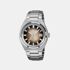 Edifice Men Quartz Brown Dial Analog Stainless Steel Watch ED700