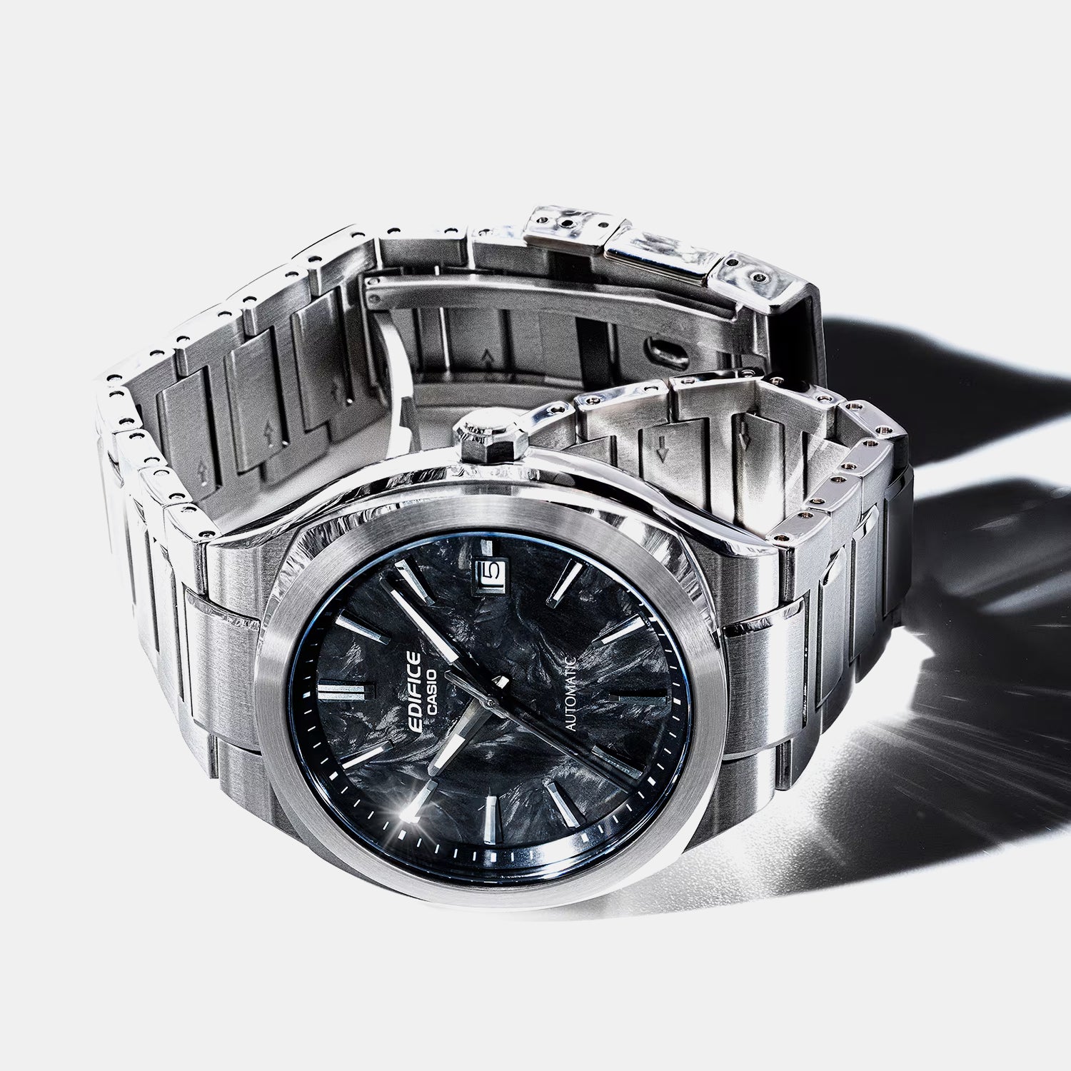 Edifice Men Quartz Black Dial Analog Stainless Steel Watch ED704
