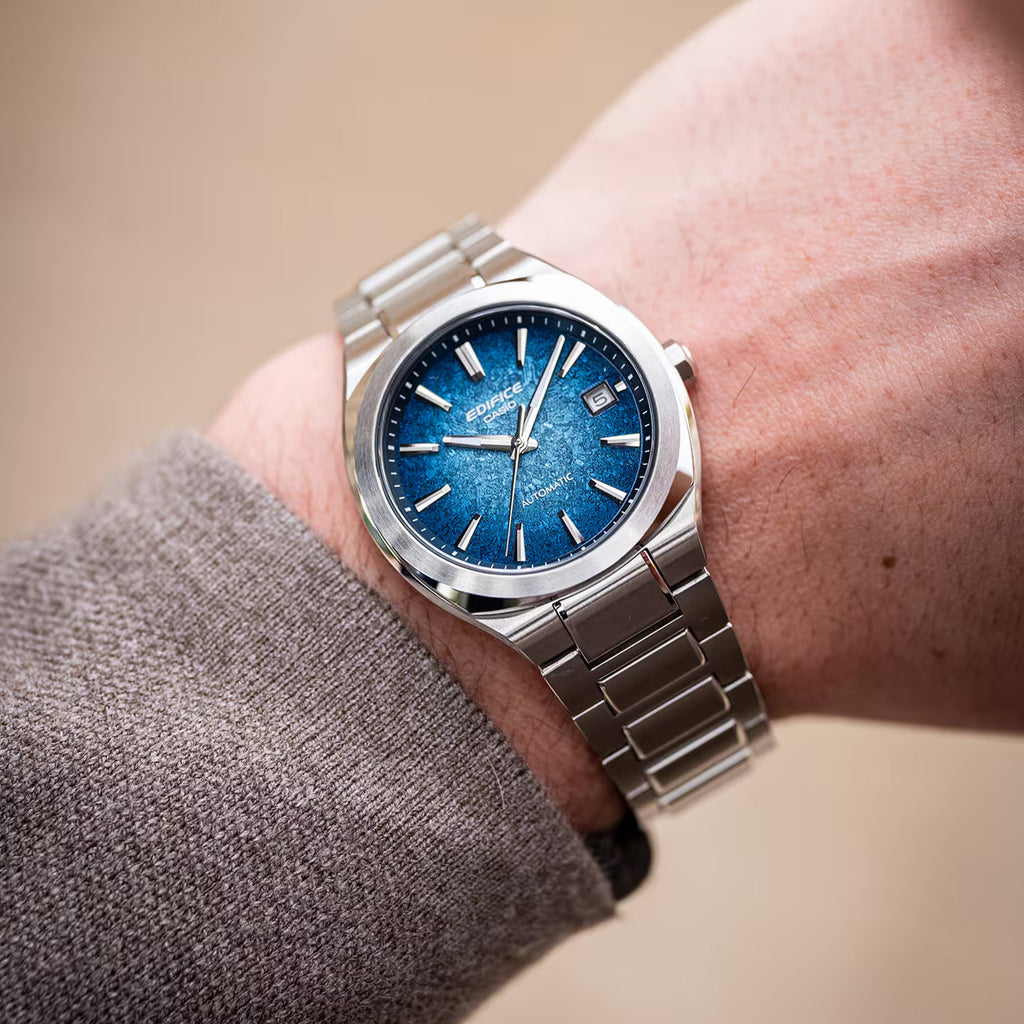 Edifice Men Quartz Blue Dial Analog Stainless Steel Watch ED705
