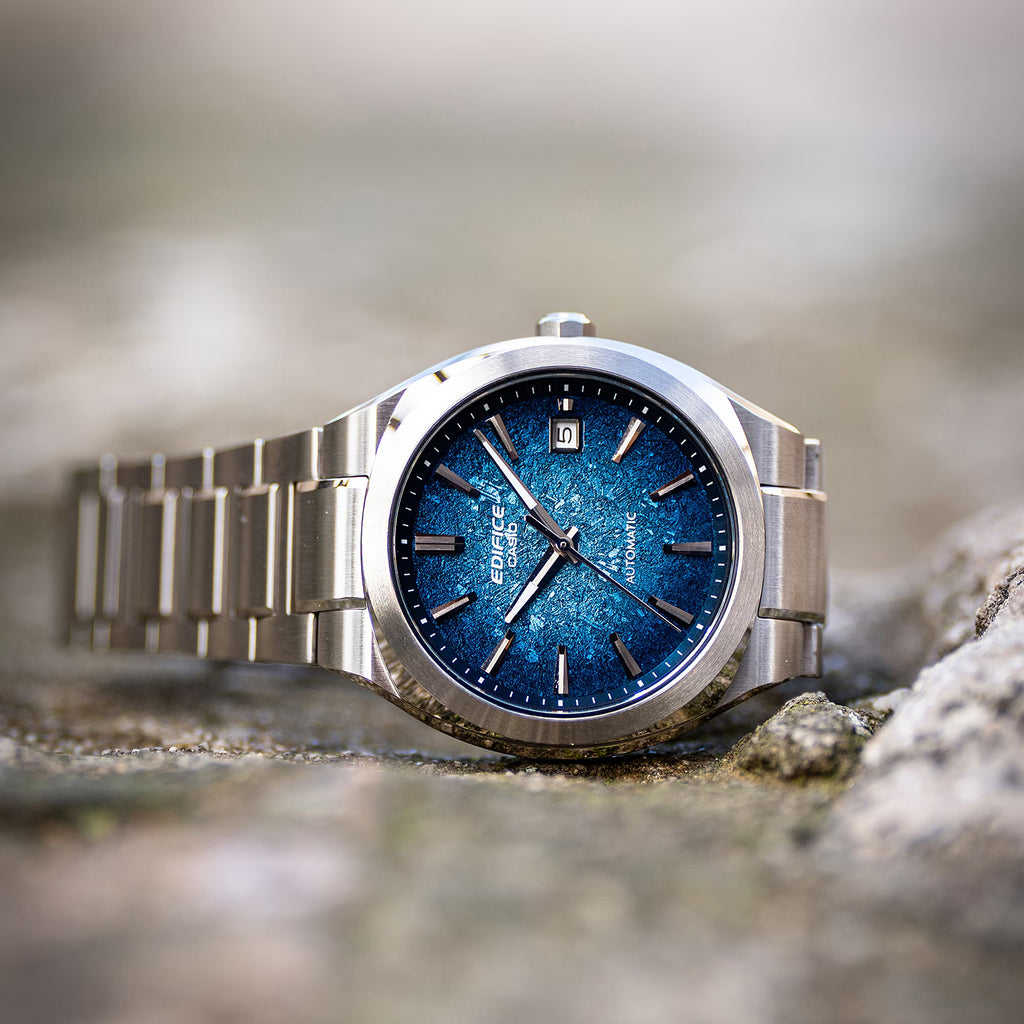 Edifice Men Quartz Blue Dial Analog Stainless Steel Watch ED705