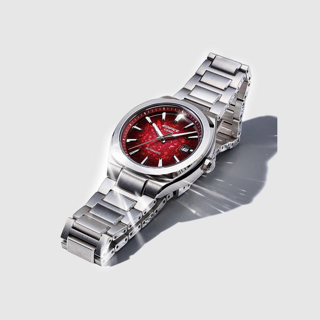 Edifice Men Quartz Red Dial Analog Stainless Steel Watch ED706