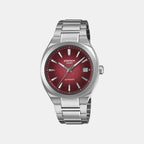 Edifice Men Quartz Red Dial Analog Stainless Steel Watch ED706