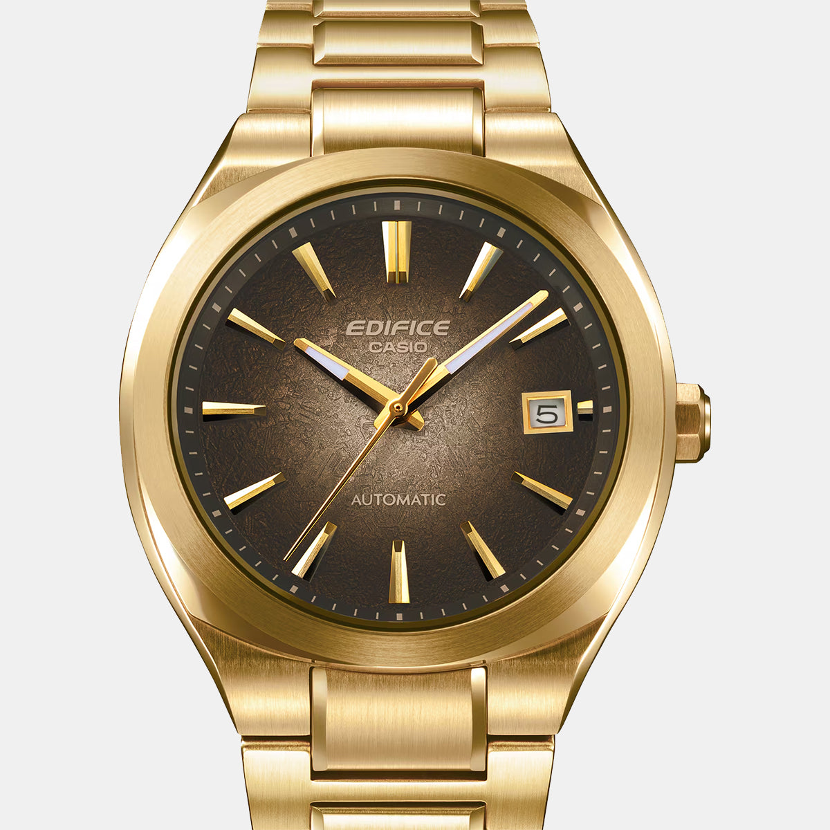 Edifice Men Automatic Brown Dial Analog Stainless Steel Watch ED707