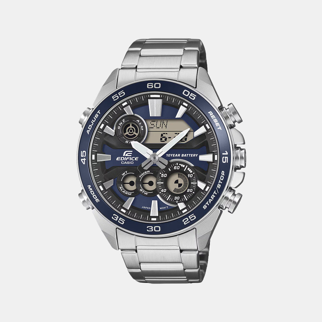 Edifice Men Quartz Blue Dial Analog-digital Stainless Steel Watch ED713