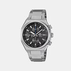 Edifice Men Solar Black Dial Chronograph Stainless Steel Watch ED717