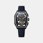 Men Automatic Gunmetal Dial Analog Leather Watch Edge - Gm