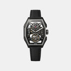 Men Automatic Grey Dial Analog Leather Watch Edge - Bu